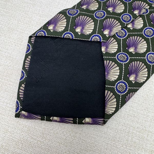 Dunhill 綠色 貝殼 領帶（中古） 