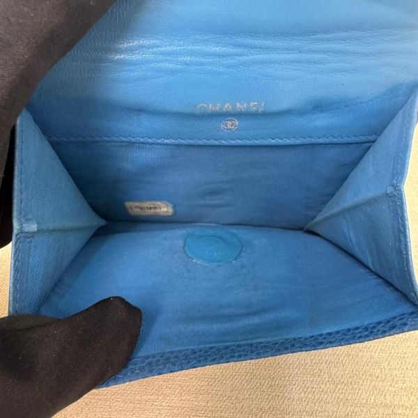 Chanel 藍 魚子醬短夾 