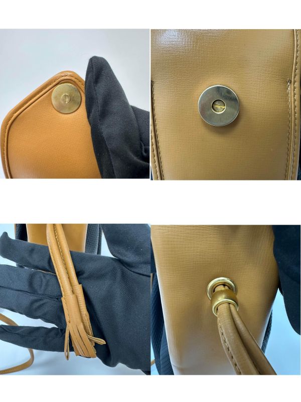 YSL 聖羅蘭 絕版 古董編織拼皮革水桶包 