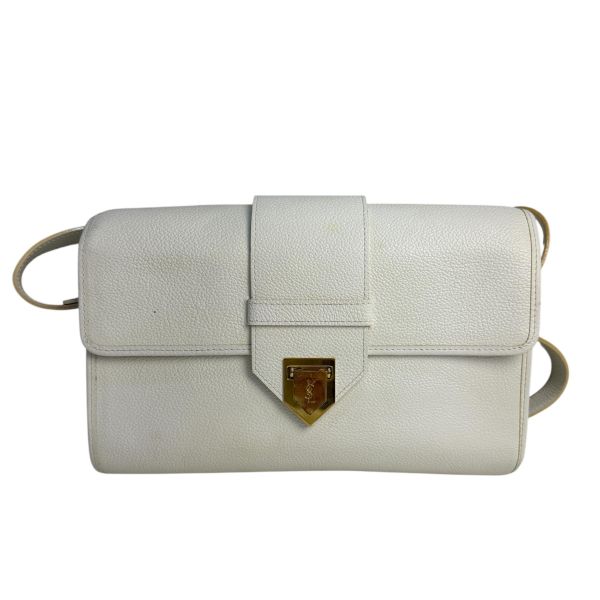 Saint Laurent (YSL) 復古白色皮革肩背包 腋下包 