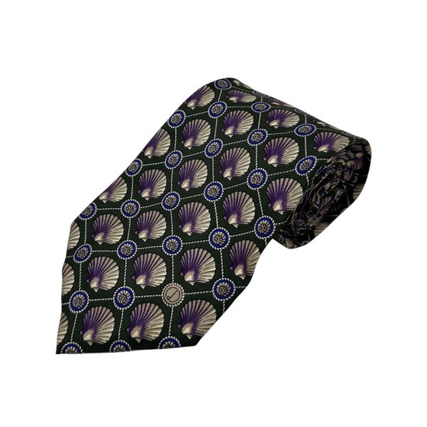 Dunhill 綠色 貝殼 領帶（中古） 