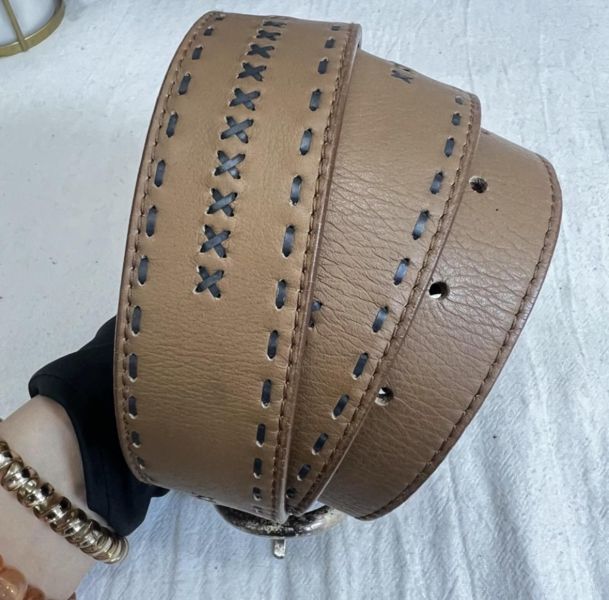 BOTTEGA VENETA 咖色皮革皮帶 