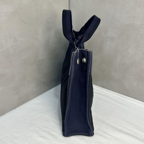 Hermès 中古紫拼黑小號帆布手袋 