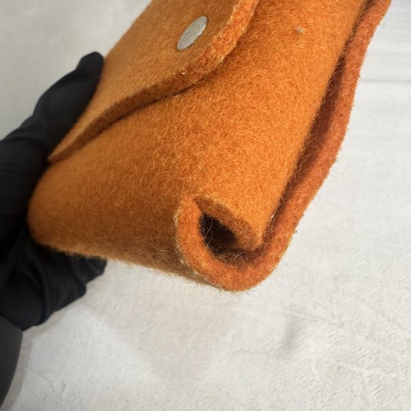 HERMES 中古Etui Cartes GM 橘色毛氈撲克牌套 多功能收納盒 