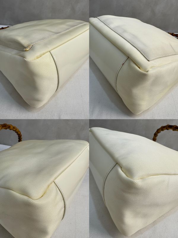 Gucci 米白竹節手提肩背包 