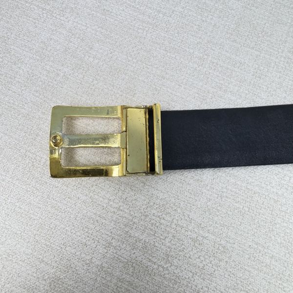 Saint Laurent  YSL金x銀頭 棕皮革 皮帶 腰帶 