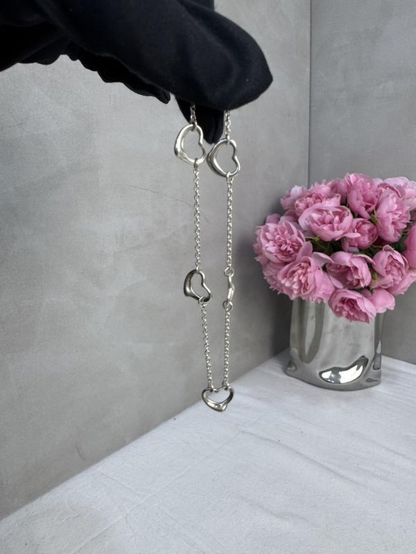 Tiffany & Co. 近全新純銀愛心手鏈 