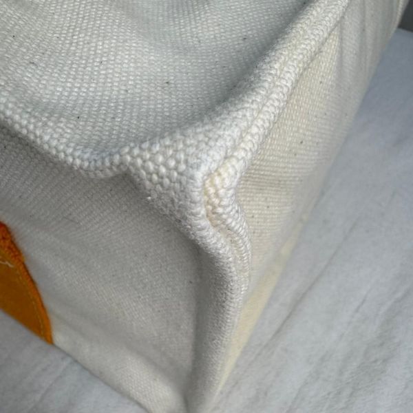 Hermès Herbag Cabas 橘色提把帆布托特包 