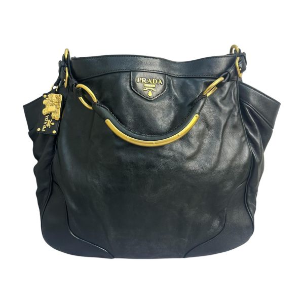 Prada  Vitello Daino Hobo 黑色手提包 