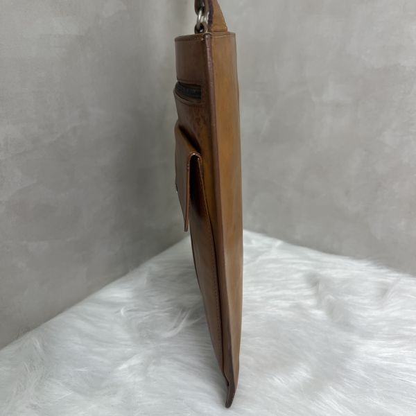 YsL 棕色皮革 斜背包 