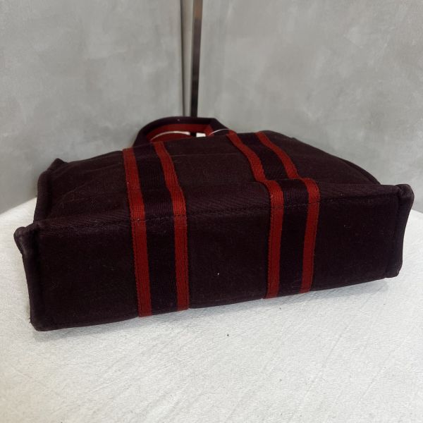 Hermès 酒紅中號帆布手袋 