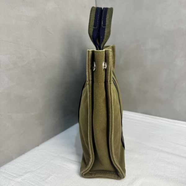 Hermès 中古綠色小號帆布手袋 