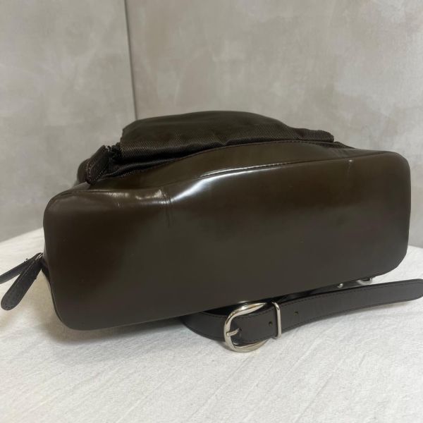 Gucci 竹節帆布單帶後背包 