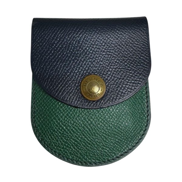 Hermès 藍綠迷你零錢包 