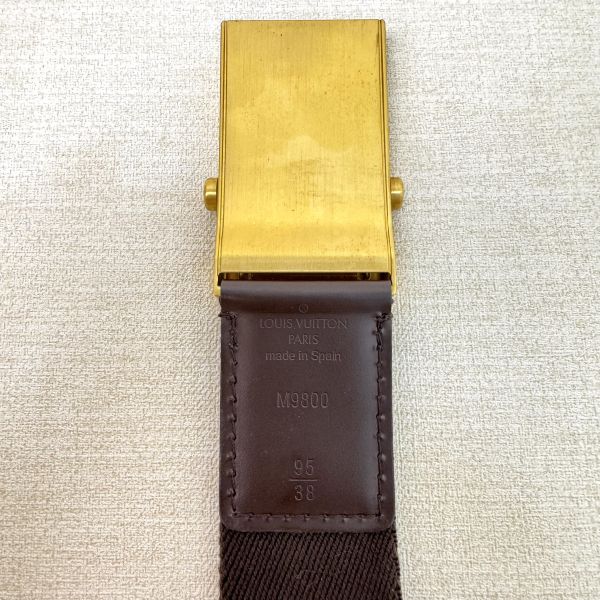 Louis Vuitton 咖啡色 金頭 皮帶 腰帶 