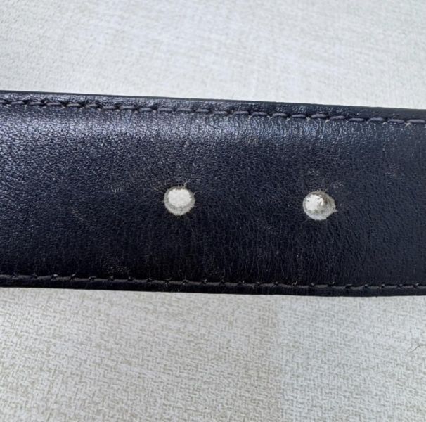 Celine 金x銀馬車頭 黑皮革 皮帶 腰帶 