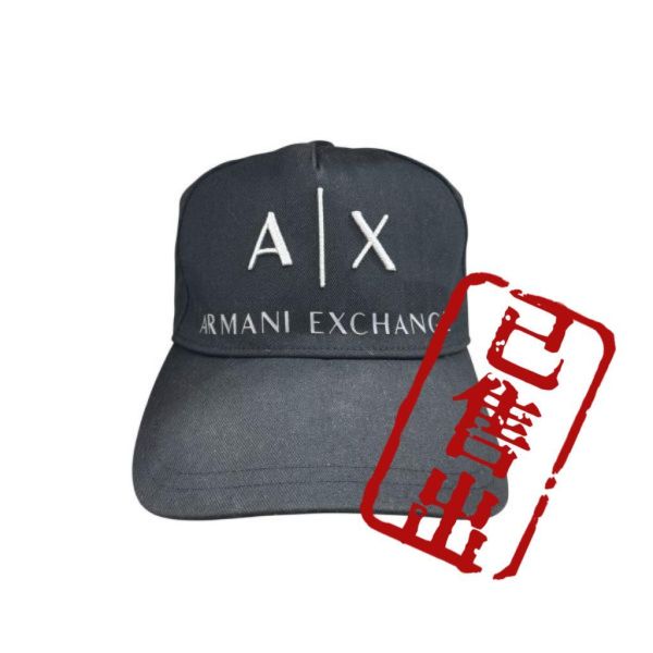 Armani 英文字母 黑色棒球帽 