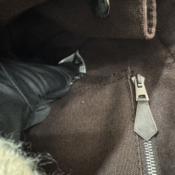 Hermès 帆布拼皮革手提包 