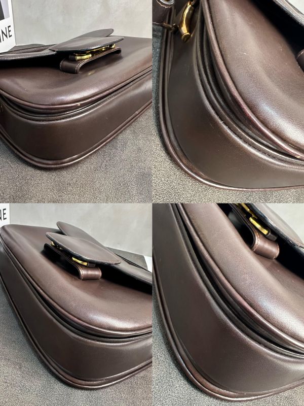 Gucci 馬銜扣 (Horsebit) 復古棕色皮革單肩包* 