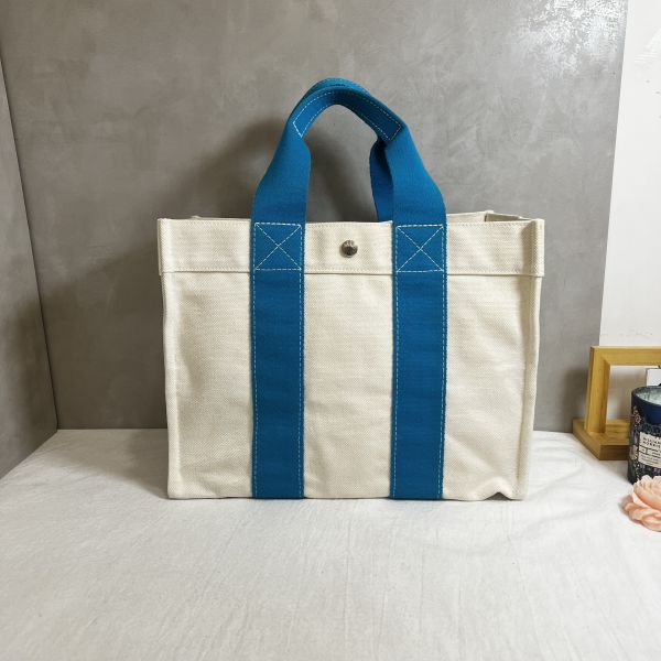 Hermès 帆布藍色手提包 