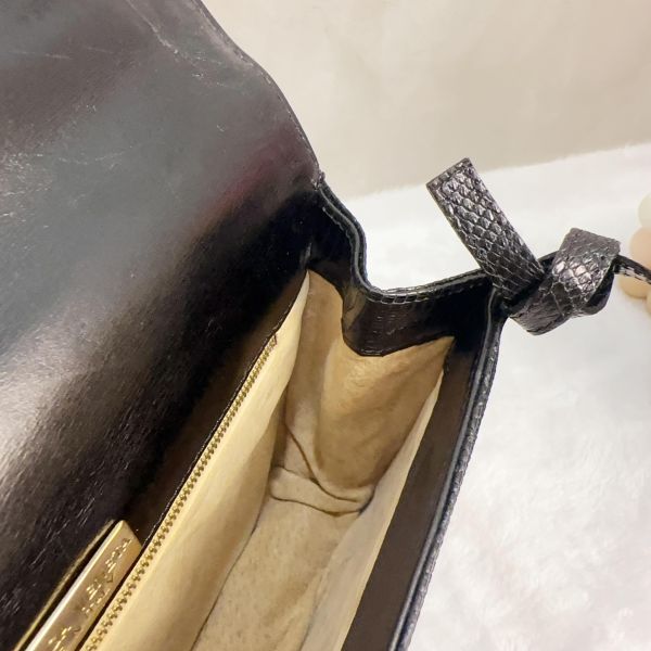Bottega Veneta 黑色蜥蜴皮晚宴包 