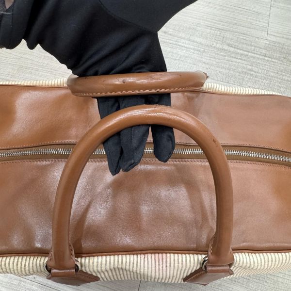 Hermès 棕色拼接旅行箱包 