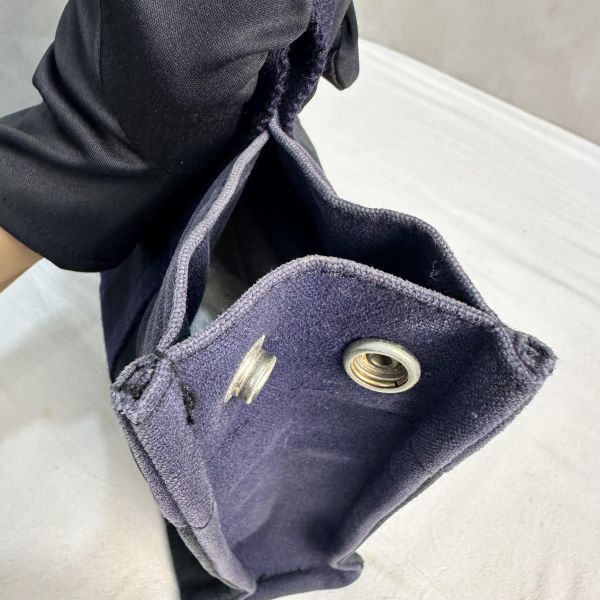 Hermès 中古紫拼黑小號帆布手袋 