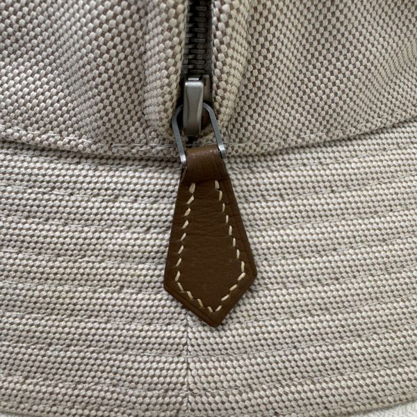 Hermes 米白色 橘色H logo 漁夫帽 
