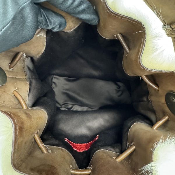 VALENTINO白色毛絨單肩包 