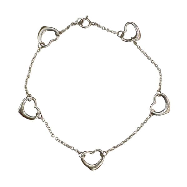 Tiffany & Co. 近全新純銀愛心手鏈 