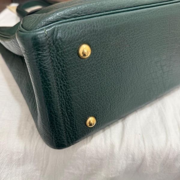 Hermès 墨綠山羊皮肩背包 