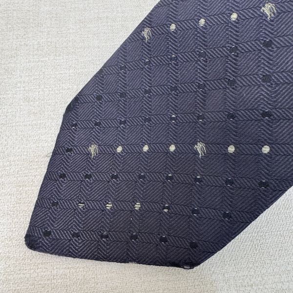 Burberry 藍 點點小logo 領帶 領結 絲綢（中古） 