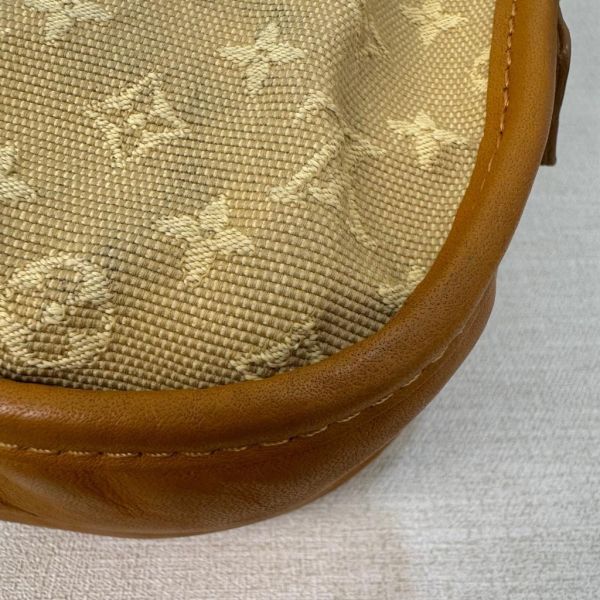 Louis Vuitton 黃色丹寧拼焦糖皮革斜背包 