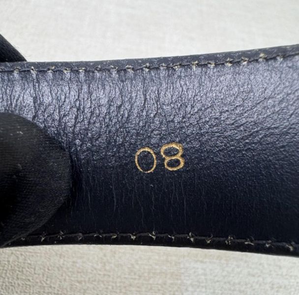 Celine 金x銀馬車頭 黑皮革 皮帶 腰帶 