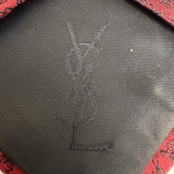 YSL Saint Laurent紅色復古印花領帶 領結 絲綢（中古） 