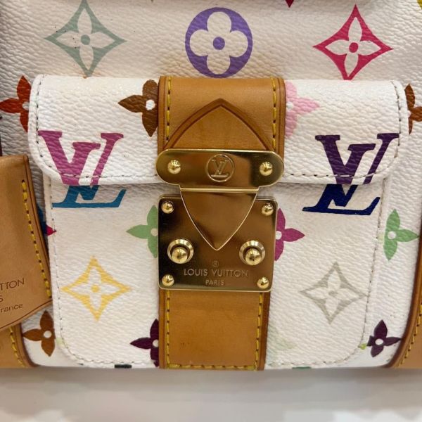 LV 村上隆白三彩 keepall 45 旅行包 