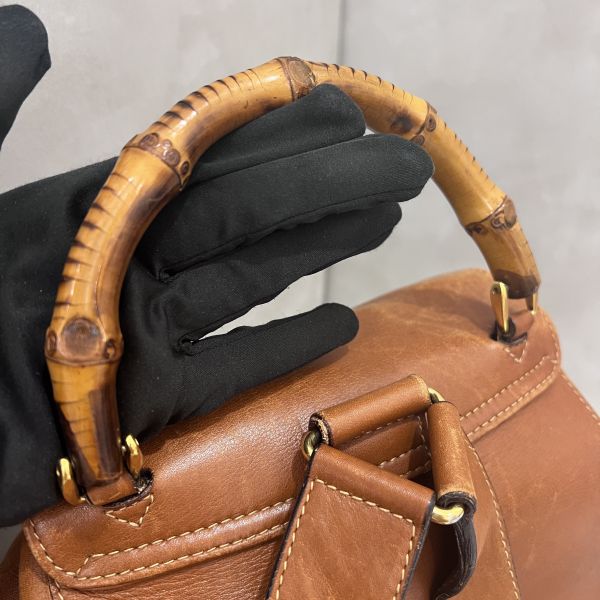 Gucci 竹節雙肩包 