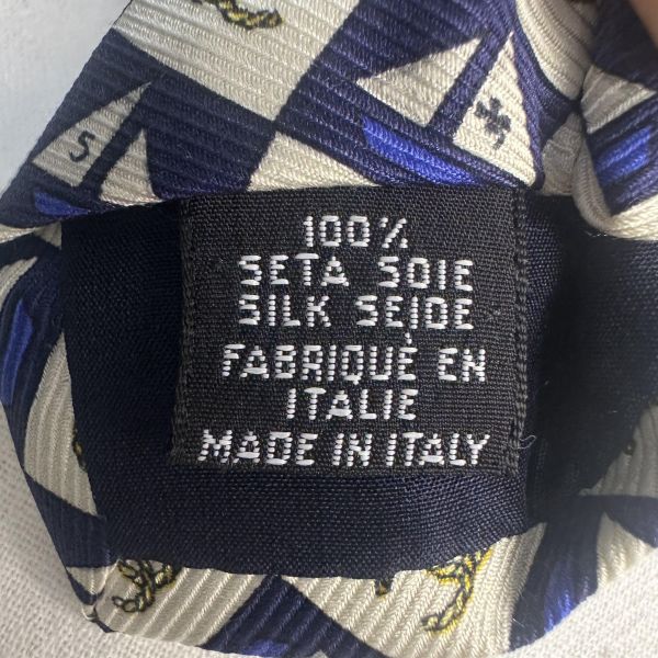 Chanel 帆船雙C 領帶 領結 絲綢 義大利製（中古） 