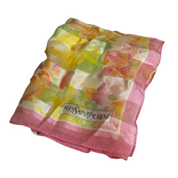 Yves Saint Laurent 聖羅蘭 水彩暈染印花絲巾 