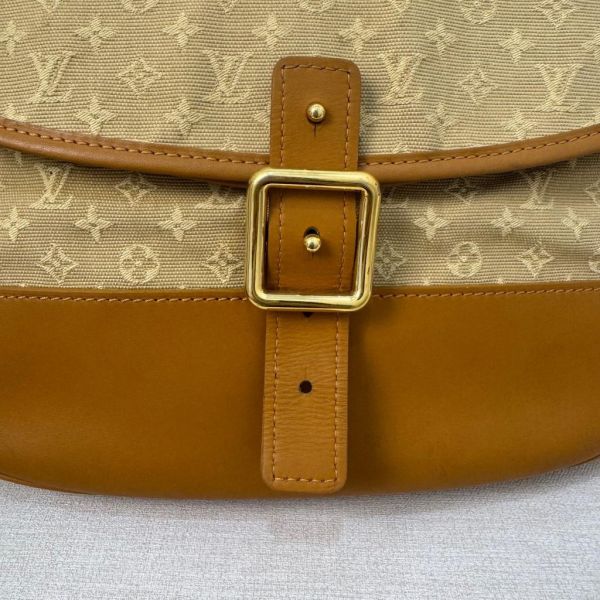 Louis Vuitton 黃色丹寧拼焦糖皮革斜背包 