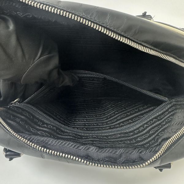 Prada Bowling Bag 黑色皮革保齡球包 