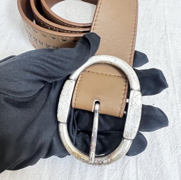 BOTTEGA VENETA 咖色皮革皮帶 