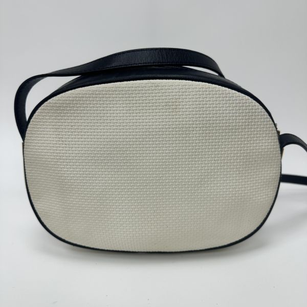 YSL Vintage 中古白色編織皮革信封斜背包包 