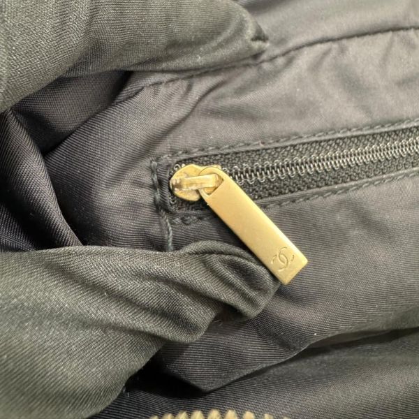 Chanel 黑色布面冰格拼皮棍 