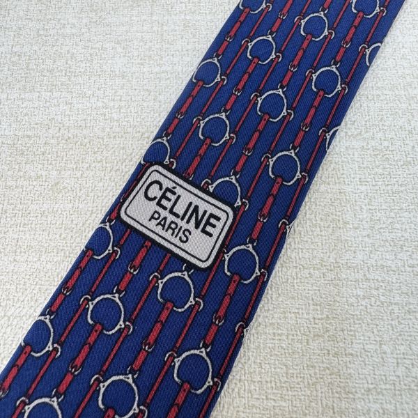 CELINE 藍 領帶 領結 絲綢（中古） 