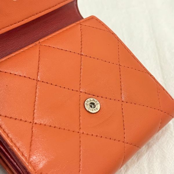 Chanel 珊瑚橘短夾 