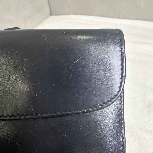 GUCCI 中古 黑色金扣G LOGO 短夾 