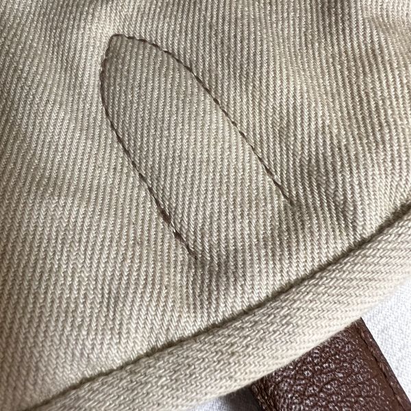 Hermès 帆布皮革手提袋 
