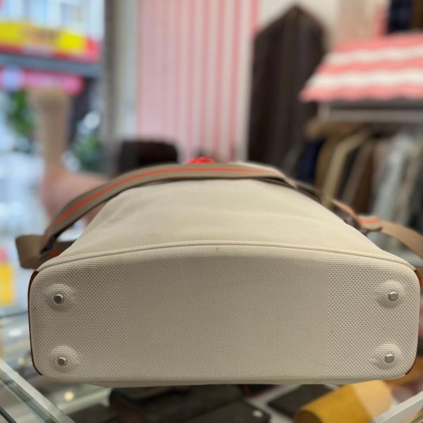 Louis Vuitton Damier geant vintage 螢光橘線條縮口水桶包 