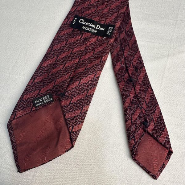 Dior Monsieur紅色 領帶 領結 絲綢（中古） 